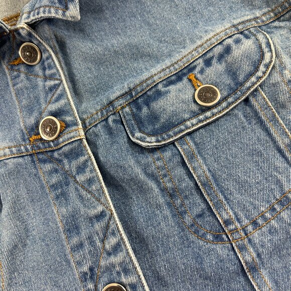 Vintage The Avenue Denim Vest Womens Size 26/28 Cotton Blue Jean Button Front - Picture 4 of 6